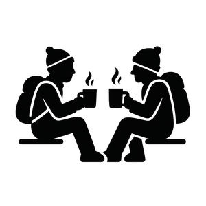 Arrivé au refuge d'altitude, dégustation de vin chaud